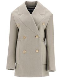 Jacquemus Le Caban Oversized Double Breasted Coat - Natural