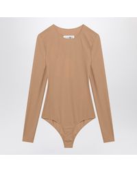 MM6 by Maison Margiela - Skin-Tone Bodysuit - Lyst
