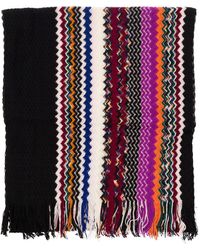 Missoni - Multicolor Scarf With Zigzag Motif And Fringed Hem In Wool Blend Woman - Lyst