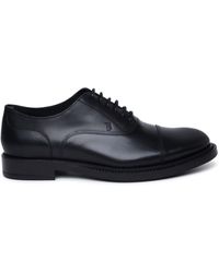 Tod's - Black Smooth Leather Lace-up Shoes - Lyst