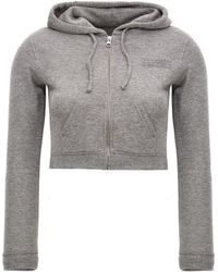 MM6 by Maison Martin Margiela - Cropped Hoodie With Logo Embroidery - Lyst