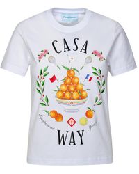 Casablancabrand - 'casa Way' White Organic Cotton T-shirt - Lyst