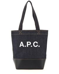 A.P.C. - Axel Small Denim Tote Bag - Lyst
