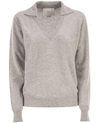 Vanisé - Patty - V-neck Jumper With Polo Collar - Lyst
