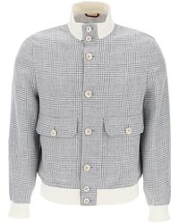 Brunello Cucinelli - Prince Of Wales Check Bomber Jacket - Lyst