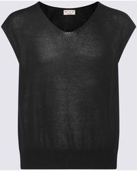 Ma'ry'ya - Black Cotton And Cashmere Blend Knitted Sweater - Lyst