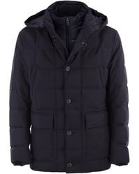 Fay - Canvas Mélange Caban Jacket With Down Padding - Lyst