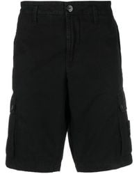 Stone Island - Logo-appliquéd Cotton Drawstring Shorts - Lyst