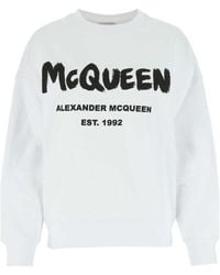 McQueen - Logo-Print Cotton Sweatshirt - Lyst