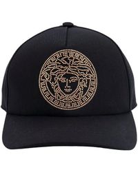 Versace - Cotton Rhinestones Hats - Lyst