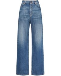 Valentino - Wide-leg Denim Cotton Jeans - Lyst