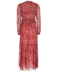 Isabel Marant - 'Amara' Long Dress With V Neck And Asymmetric Hem - Lyst