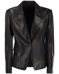 Brunello Cucinelli - Nappa Leather Jacket With Jewellery - Lyst