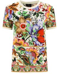 Etro - T-Shirt With Bouquet-Print - Lyst