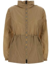 Burberry - Beige Nylon Windbreaker - Lyst