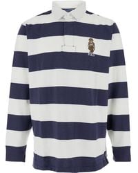 Polo Ralph Lauren - "Rugby Fit" And Polo Shirt With Logo Embroidery On The Front And All-Over Striped Motif - Lyst