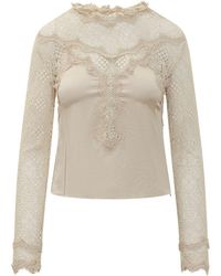 Isabel Marant - Lace Top With Long Sleeves - Lyst