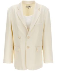 MM6 by Maison Martin Margiela - Single-breasted Blazer With Top Insert Jackets - Lyst