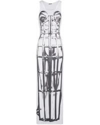 Jean Paul Gaultier - Cage Trompe 'Œil Print Long Dress - Lyst