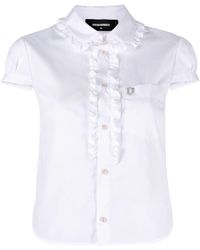 DSquared² - Little Ruffled Cotton Shirt - Lyst