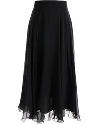 Dolce & Gabbana - Chiffon Pleated Midi Skirt - Lyst