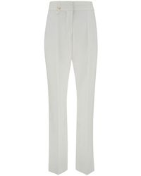 Jacquemus - 'le Pantalon Tibau' White Tailored High-waisted Pants In Cotton Woman - Lyst