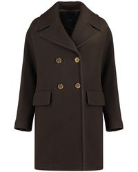 Pinko - Double-breasted Wool Coat - Lyst