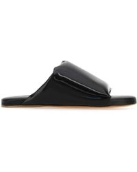 Bottega Veneta - Cushion Leather Flat Sandals - Lyst