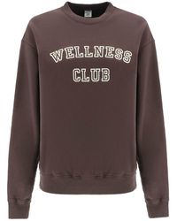 Sporty & Rich - Sporty Rich Crew-neck Sweatshirt With Lettering Print - Lyst