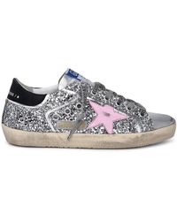 Golden Goose Silver Leather Super-star Trainers - Metallic