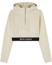 Palm Angels - Sweatshirt With Cropped Logo Band - Lyst