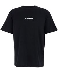 Jil Sander - Crewneck T-Shirt With Logo Lettering On The Front - Lyst