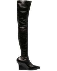 Givenchy - Leather Over The Knee Heel Boots - Lyst