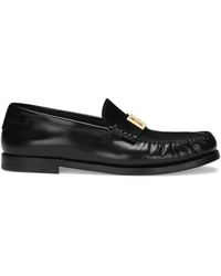 Dolce & Gabbana - Leather Loafers With Logo Plaque - Lyst