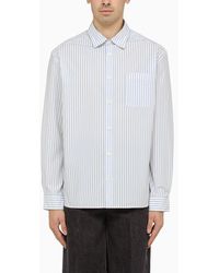A.P.C. - White And Light Blue Striped Shirt - Lyst
