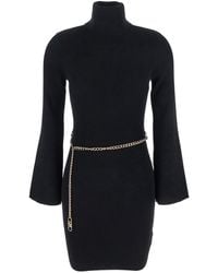 MICHAEL Michael Kors - Mini Dress With Chain Belt And Logo Plaque On The Rear - Lyst