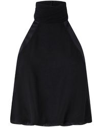 Pinko - Halter Neck Top With High Collar - Lyst