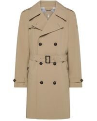 Save The Duck - Zarek Double-Breasted Waterproof Coat With Belt - Lyst