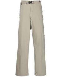 C.P. Company - Logo-patch Belted Wide-leg Trousers - Lyst