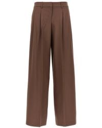 Theory - Low Rise Pleated Pants - Lyst
