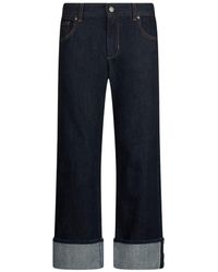 Liu Jo - Straight-Leg Jeans With Cuffed Hem - Lyst
