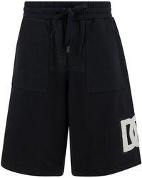 Dolce & Gabbana - Bermuda Shorts With Contrasting Dg Patch - Lyst