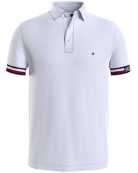 Tommy Hilfiger - Monotype Flag Flag Cuff Slim Fit Polo Shirt - Lyst