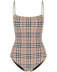 Burberry - 'check' One-piece Swimsuit - Lyst