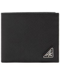 Prada - Luxury Leather Wallet With Multiple Compartments - Lyst