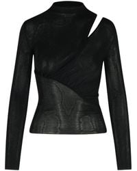 Self-Portrait - Long Sleeve Knit Top - Lyst