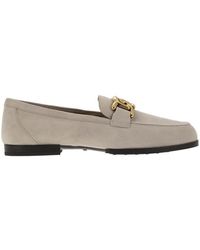 Tod's - Moccasin In Nubuck With Metal Chain - Lyst