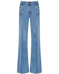 Twin Set - Light Flared Jeans With Buttons - Lyst