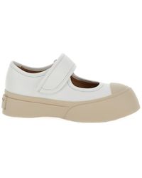 Marni - 'Pablo' Mary Janes With Strap And Logo - Lyst