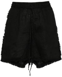P.A.R.O.S.H. - Logo-Embroidered Frayed Shorts - Lyst